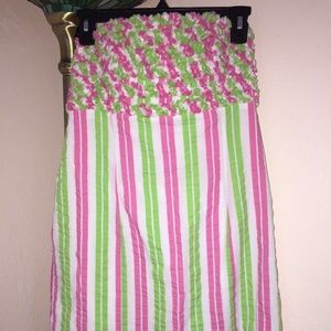 LILLY PULITZER STRAPLESS SUNDRESS TIE BACK  sZ 10